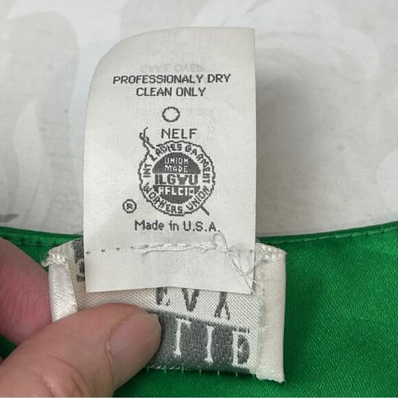 Leslie Fay Collections II Vintage Green Black Jacket Gold and Black Button Retro - Picture 10 of 12